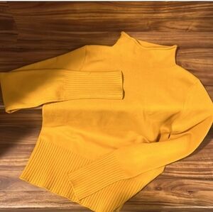 French Connection NWOT Sweater buttery soft M Pullover mustard Roll Neck New $98